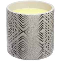 Bougie citronnelle dans pot de ciment imprimé losange style ethnique < Gifi Hot