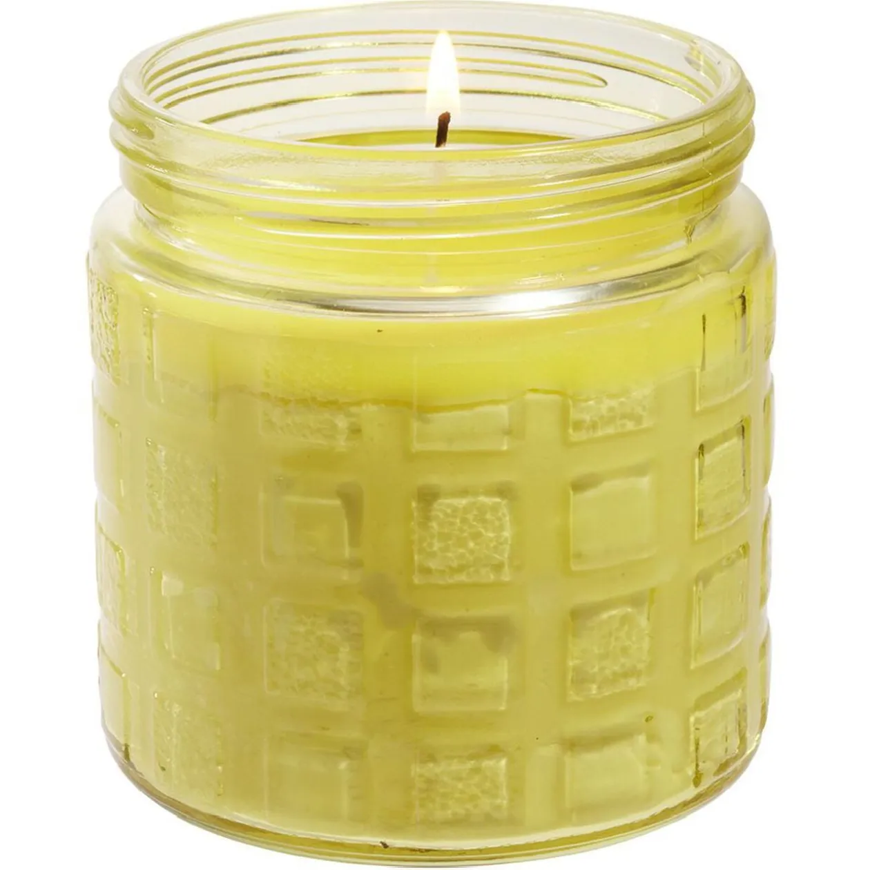 Bougie citronnelle 32h pot verre Ø11xH12cm (3 modèles)