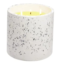 Bougie citronnelle 3 mèches design terrazzo Ø15xH14cm < Gifi Online