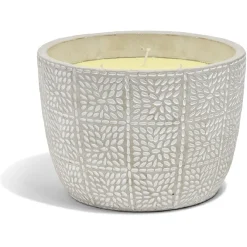Bougie citronnelle pot ciment grain de riz Ø20xH14cm < Gifi