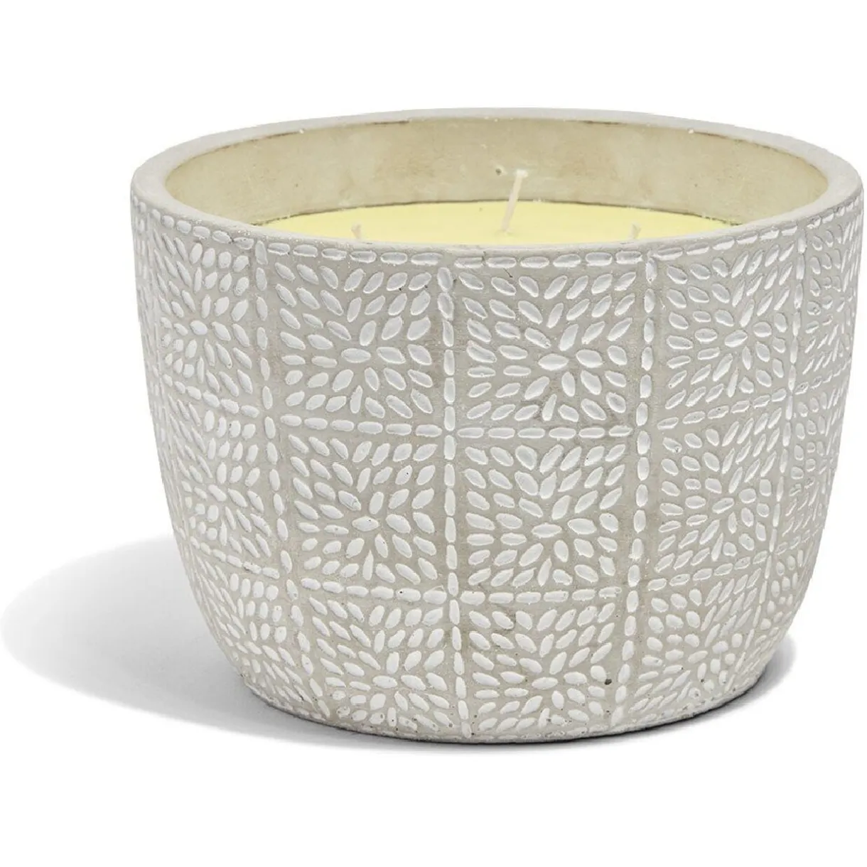 Bougie citronnelle pot ciment grain de riz Ø20xH14cm < Gifi