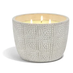 Bougie citronnelle pot ciment grain de riz Ø20xH14cm < Gifi