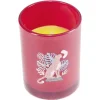 Bougie citronnelle pot en verre coloré motif tropical 28H - Ø13xH8cm