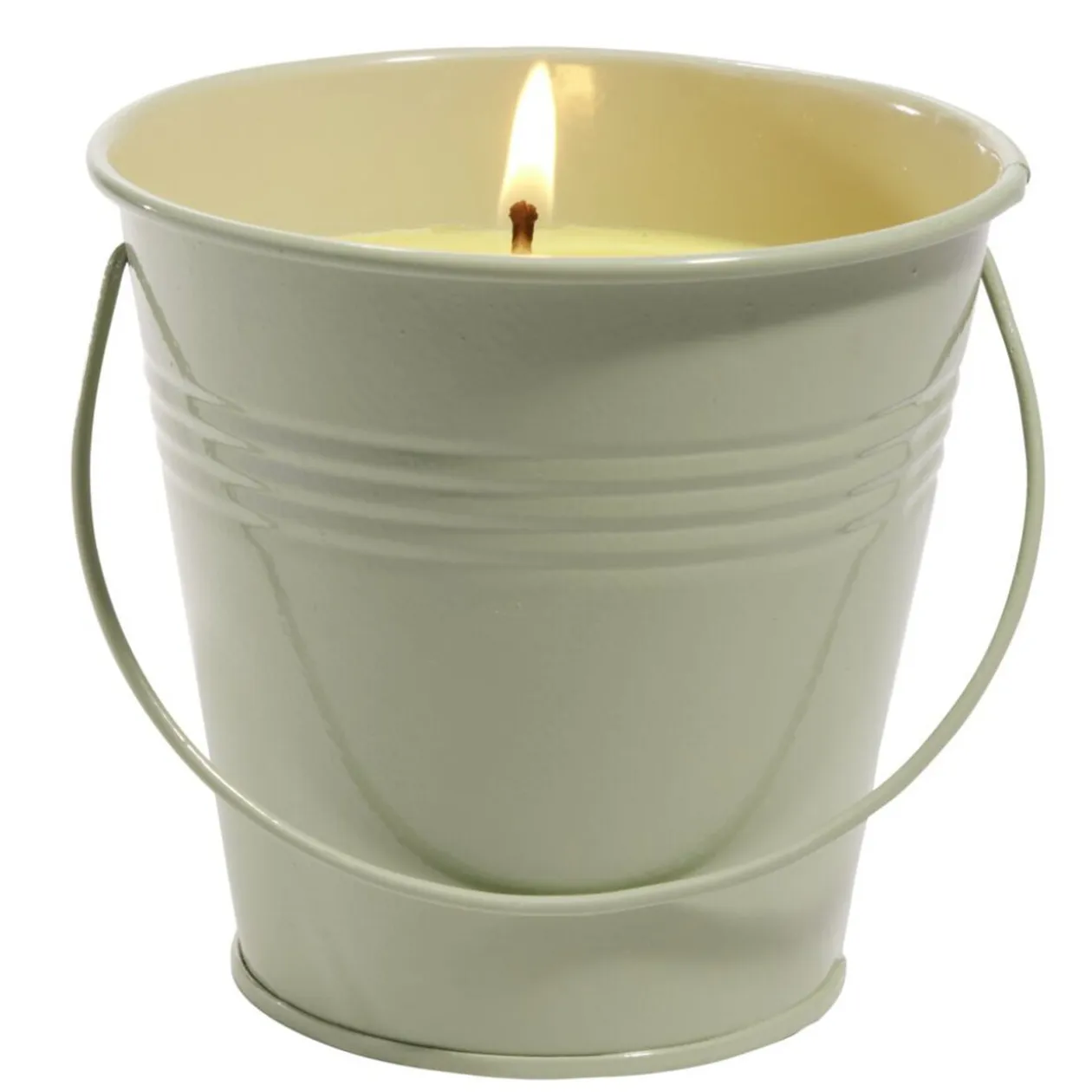 Bougie citronnelle soja et beurre de ghee seau métal pastel 42H
