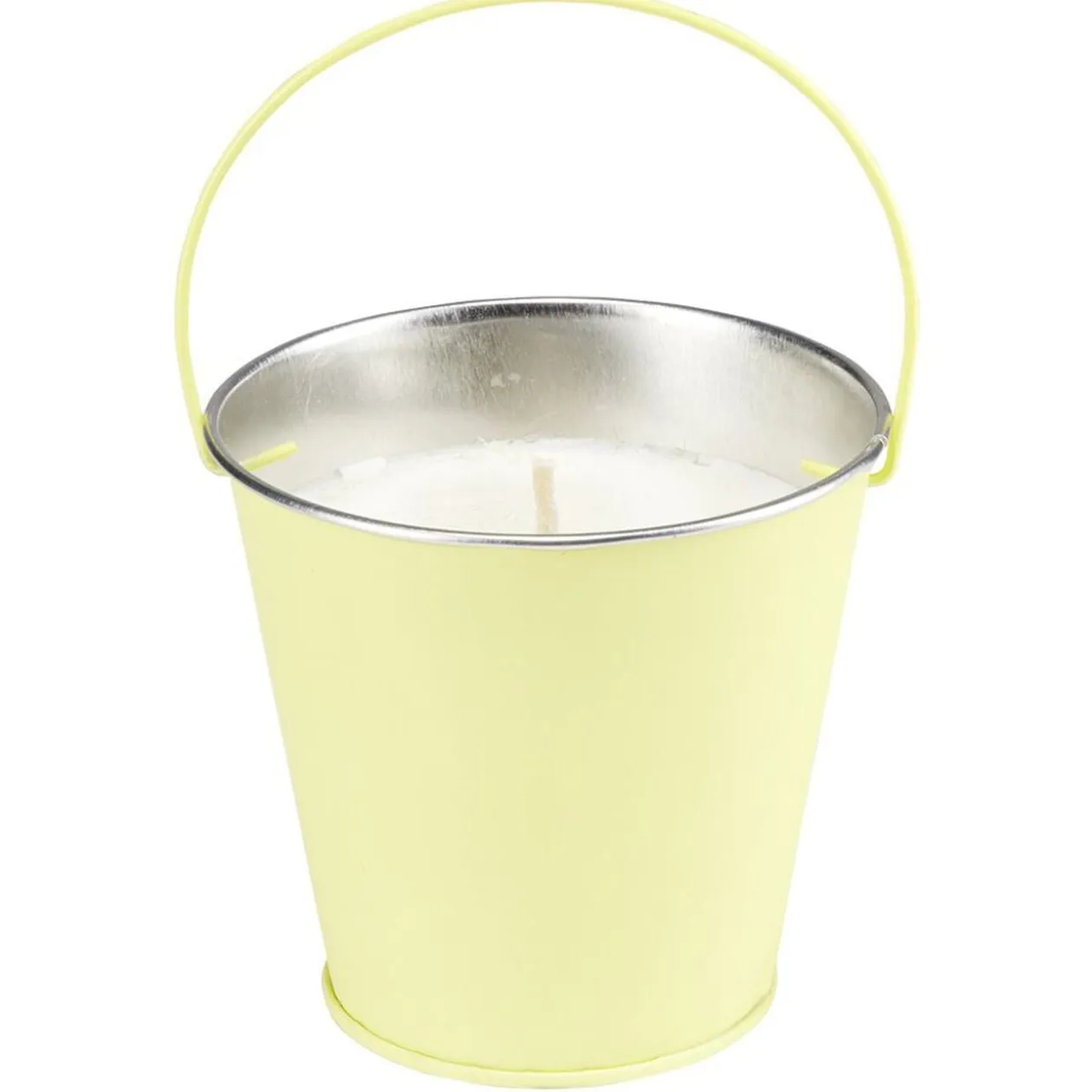 Bougie citronnelle soja et beurre de ghee seau métal pastel 42H