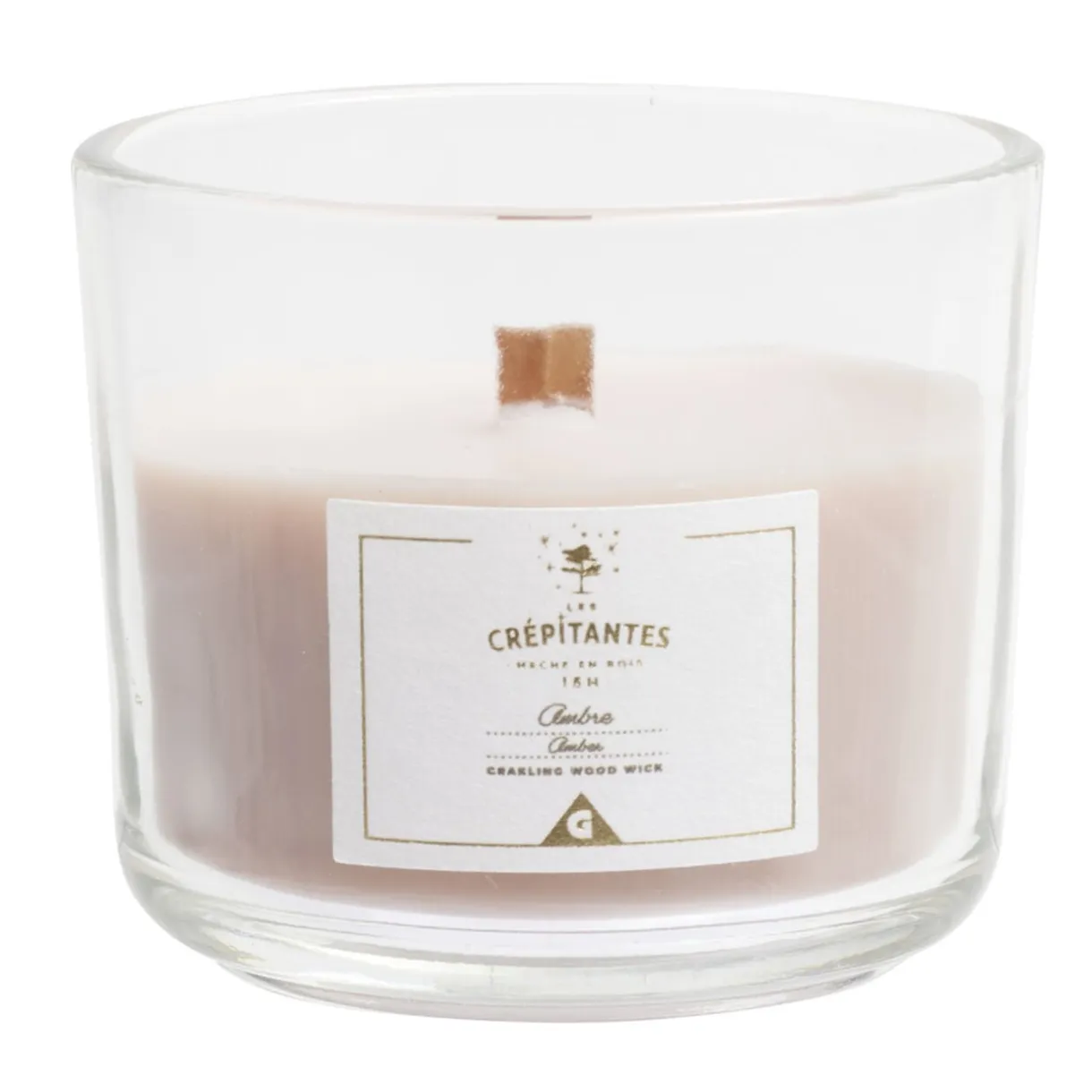 Bougie crépitante mèche en bois senteur ambre 15H < Gifi Best