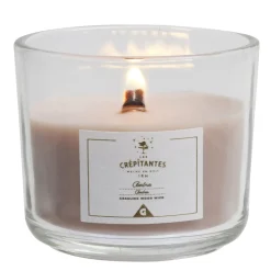 Bougie crépitante mèche en bois senteur ambre 15H < Gifi Best