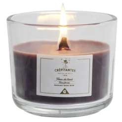 Bougie crépitante mèche en bois senteur fleur de tiaré 15H < Gifi Online