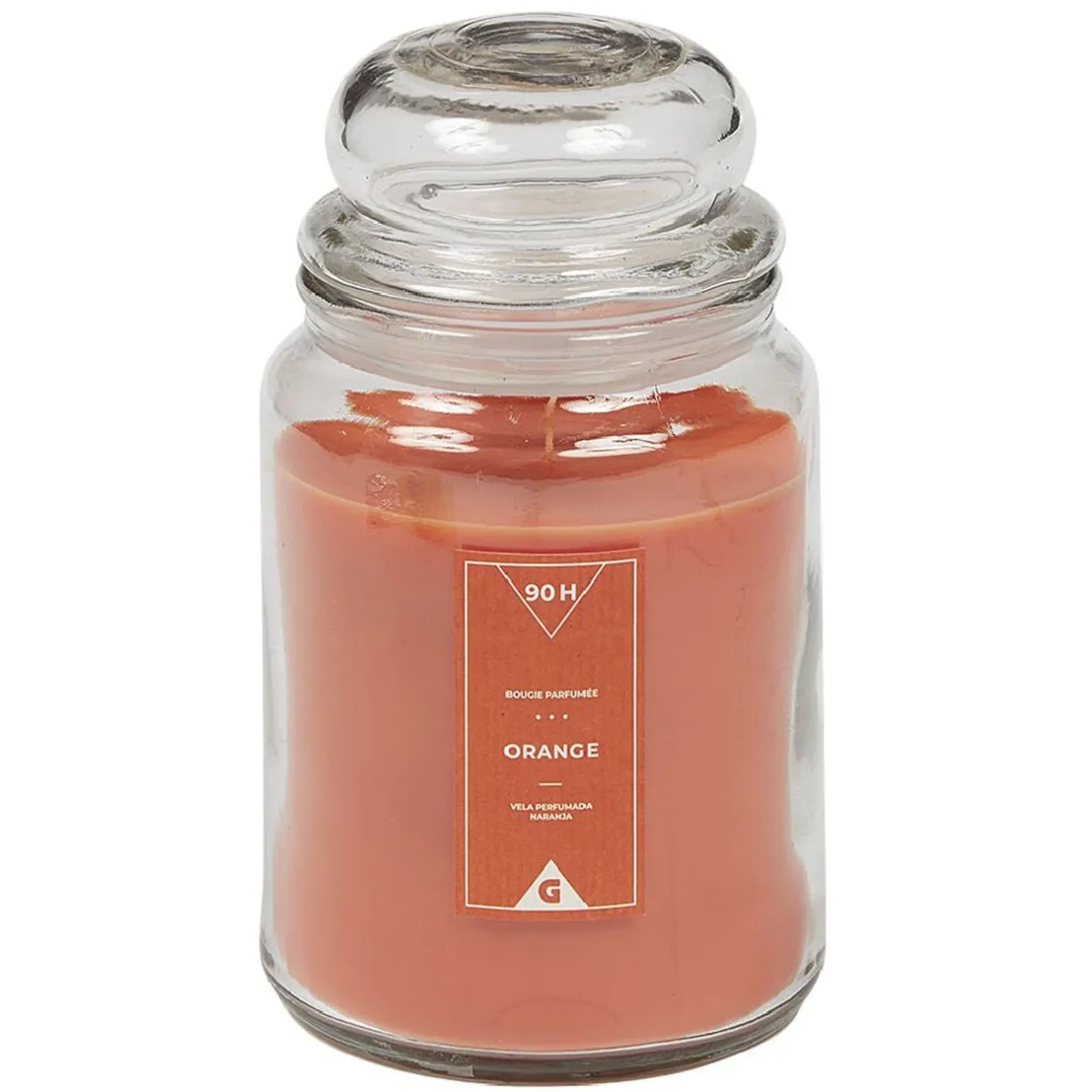 Bougie dans bocal orange Ø9,5 cm < Gifi New