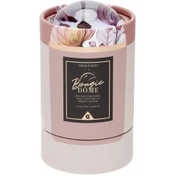 Bougie dans pot avec couvercle dôme en cristal assorti