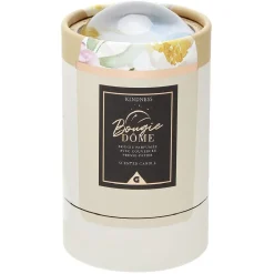 Bougie dans pot avec couvercle dôme en cristal assorti