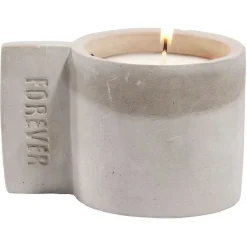 Bougie dans pot ciment gravure Forever - Ø7xH10cm < Gifi Discount