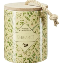 Bougie dans pot céramique design végétal