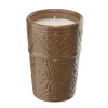 Bougie dans pot céramique 23H motif Beldi Ø7xH10cm (3 modèles)
