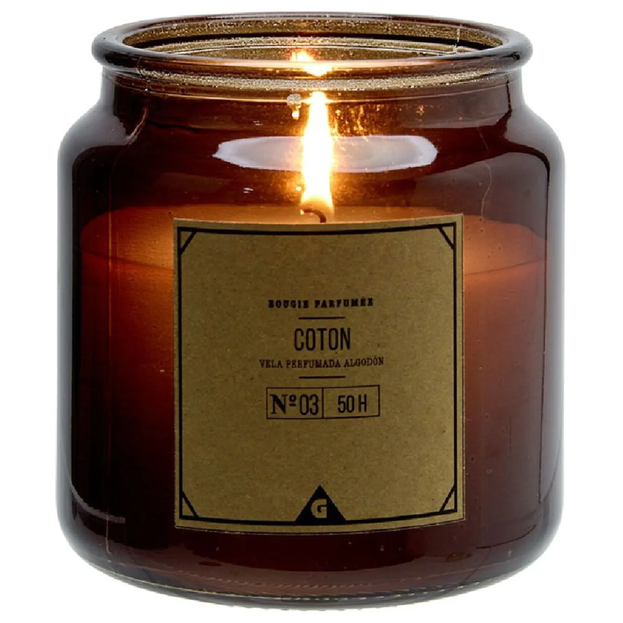 Bougie dans pot en verre marron senteur Coton < Gifi Sale