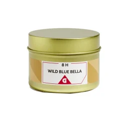 Bougie dans pot métal doré - Bleu sauvage