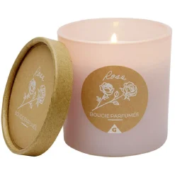 Bougie dans pot rond avec couvercle kraft senteur rose < Gifi Discount