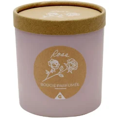 Bougie dans pot rond avec couvercle kraft senteur rose < Gifi Discount