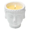 Bougie dans pot tête de Bouddha