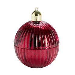 Bougie dans verre forme boule de Noël Ø8xH10,5cm (4 modèles)