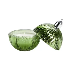 Bougie dans verre forme boule de Noël Ø8xH10,5cm (4 modèles)