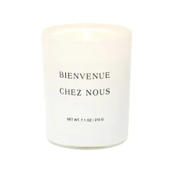 Bougie dans verre inscription Bienvenue chez nous senteur vanille < Gifi Outlet