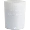 Bougie dans verre inscription Let your light shine senteur coton 40H < Gifi Hot