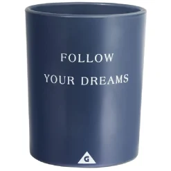 Bougie dans verre inscription Follow your dreams senteur monoï 40H < Gifi Clearance