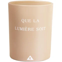 Bougie dans verre inscription Que la lumière soit senteur ambre 40H < Gifi