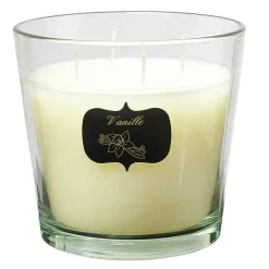 Bougie dans verre senteur vanille 4 mèches Ø13,5xH12,5cm < Gifi Best