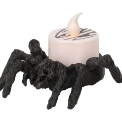 Bougie décoration Halloween LED araignée plastique noir 9x7,5xH5cm (2 modèles) < Gifi Outlet