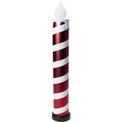 Bougie de Noël XXL lumineuse 12LED plastique rouge et blanc Ø14xH82cm < Gifi Online