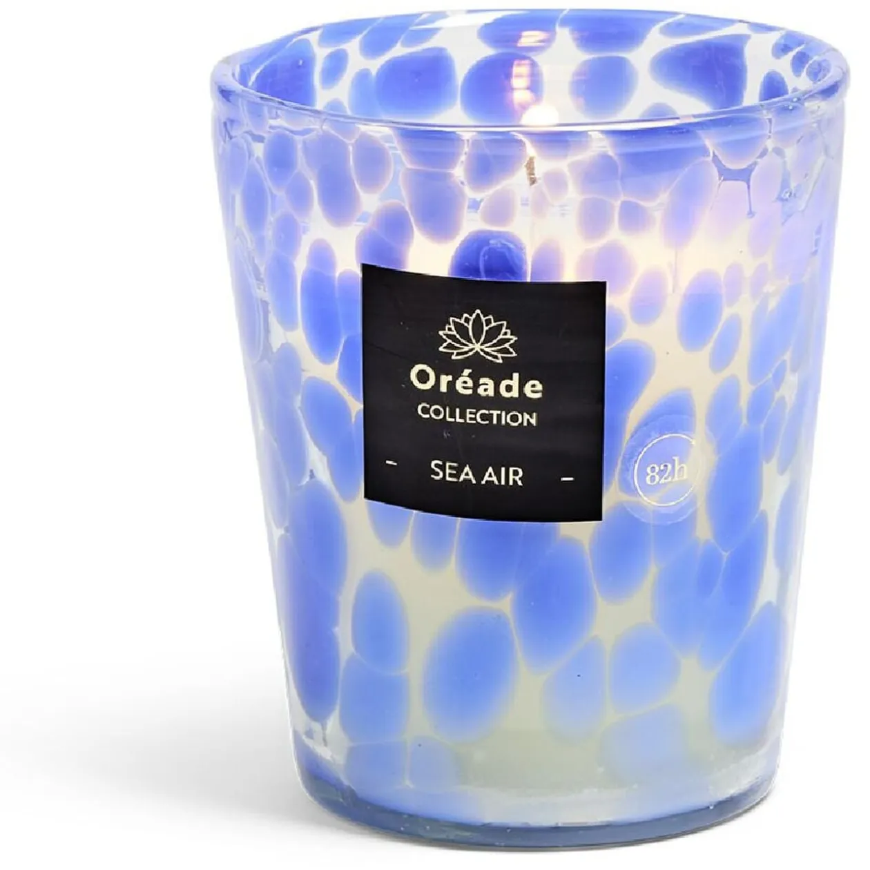 Bougie en verre soufflé Air Marin 82h Ø13xH16cm bleu