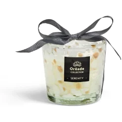 Bougie en verre soufflé Sérénité 46h Ø10xH10cm blanche