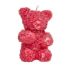 Bougie forme oursons relief fleurs 4x5xH6,5cm (2 modèles)