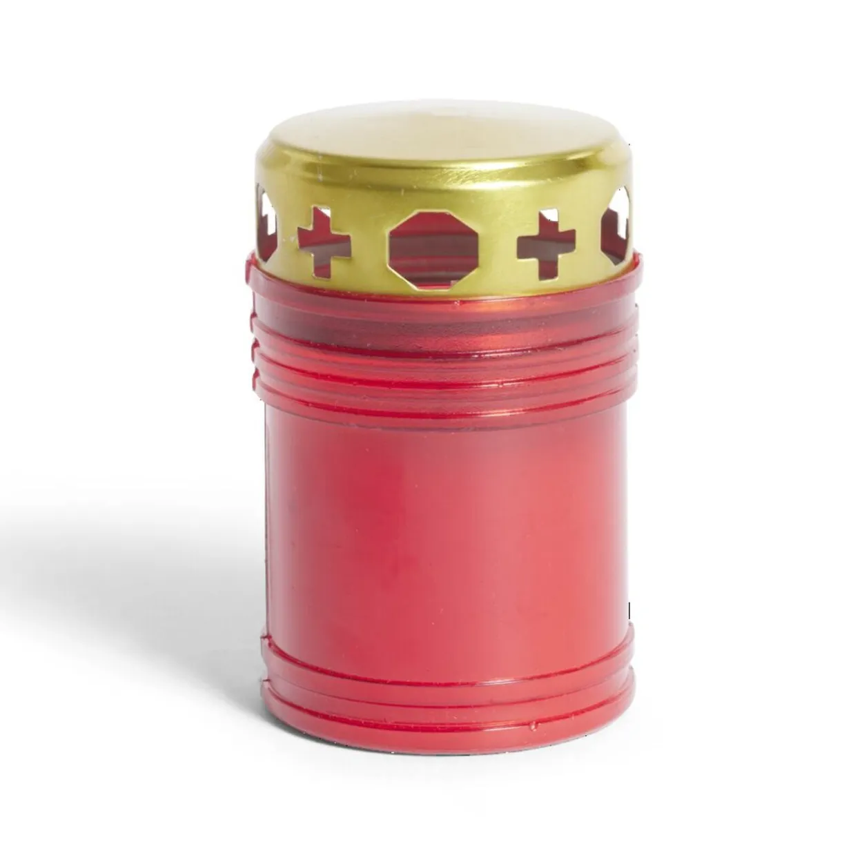Bougie funéraire rouge et doré Ø6xH10cm < Gifi Sale
