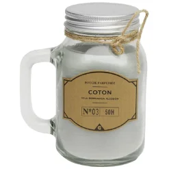 Bougie grise dans mug en verre avec couvercle - Senteur coton < Gifi Outlet