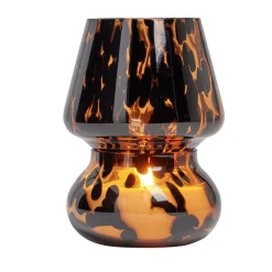 Bougie lampe 25H en verre marron et noir senteur oud Ø11,2xH15cm < Gifi Sale