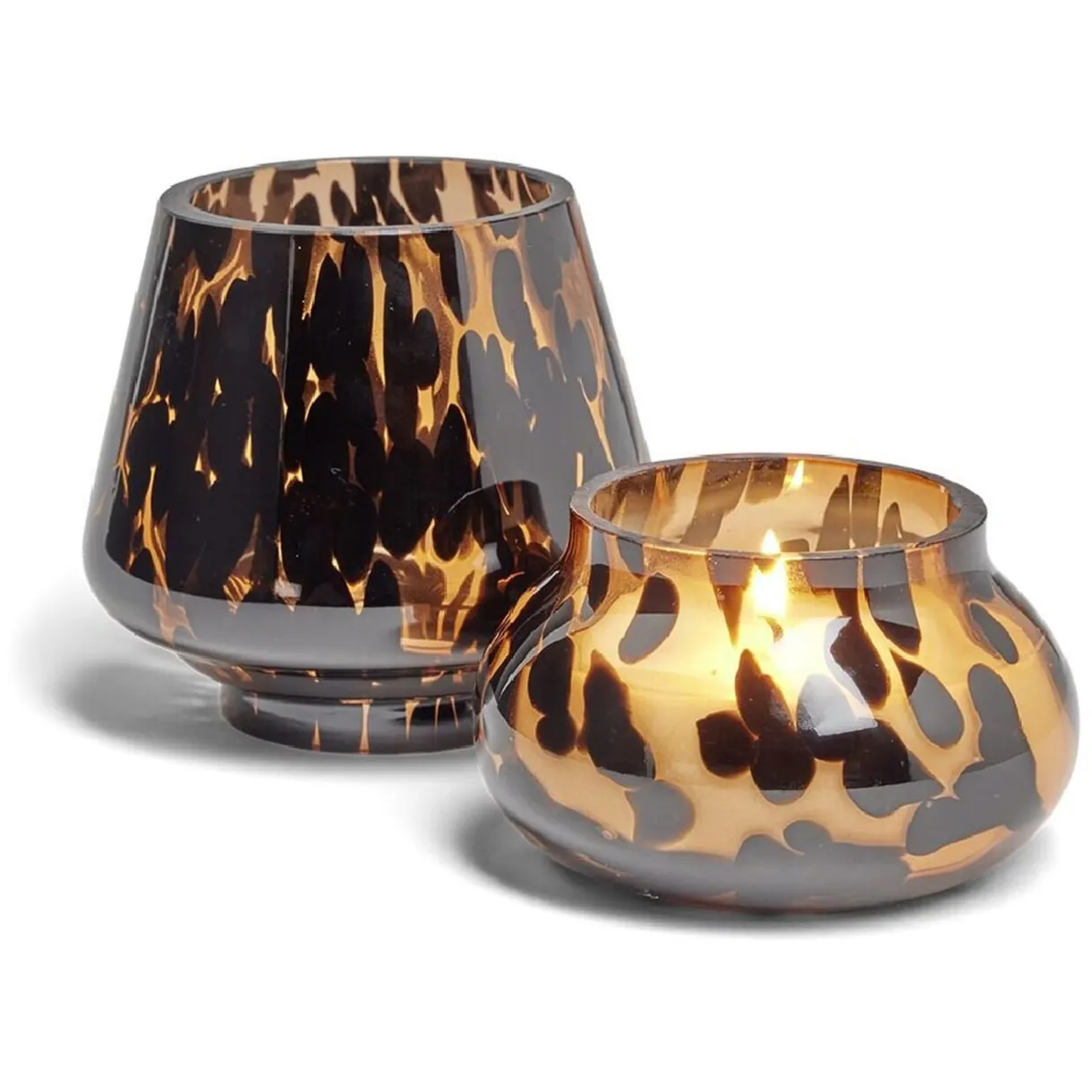 Bougie lampe 25H en verre marron et noir senteur oud Ø11,2xH15cm < Gifi Sale