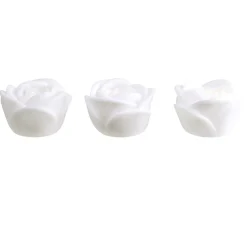 Bougie LED bouton de rose x4 blanc chaud Ø6,5xH4cm < Gifi Discount