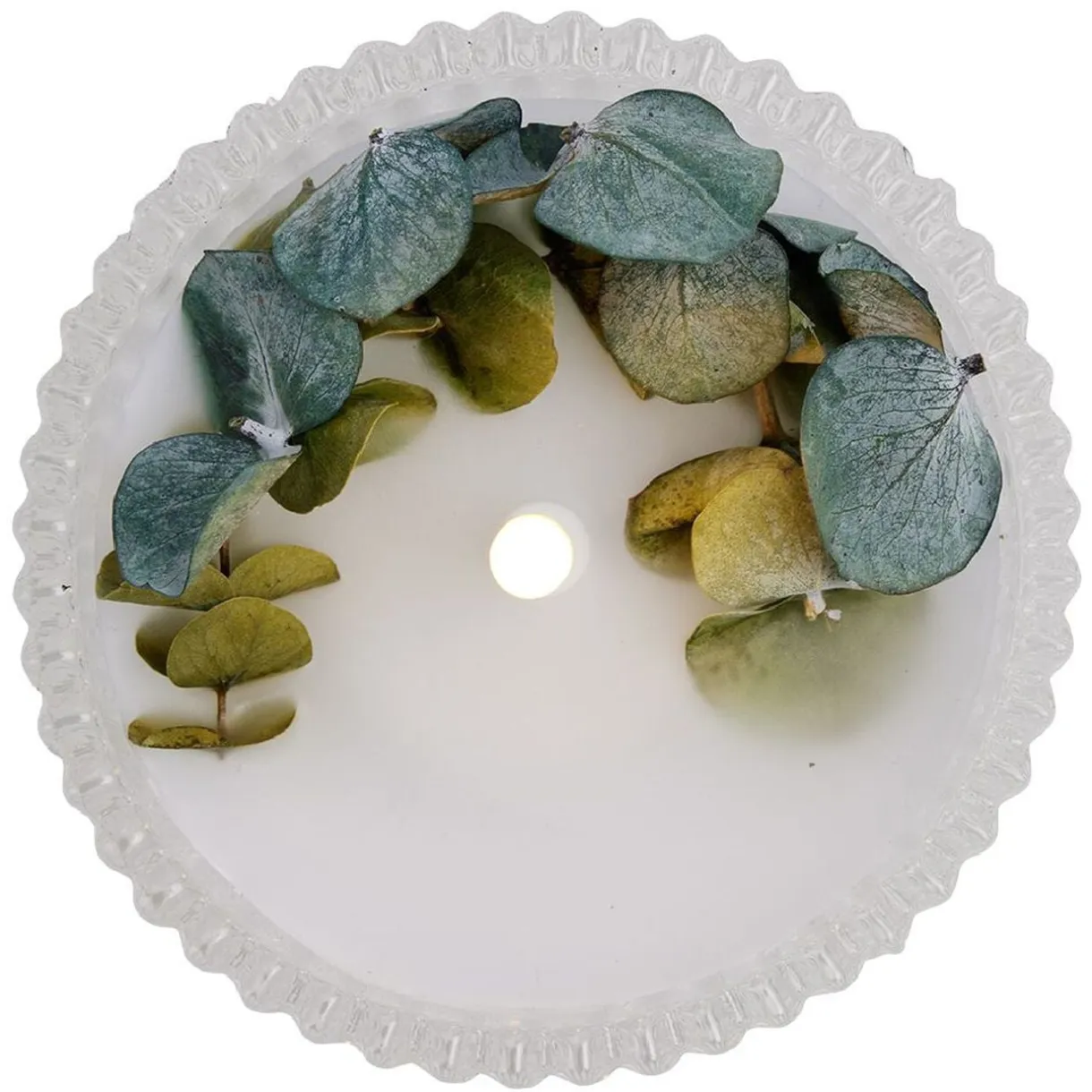 Bougie à LED dans boîte déco fleurs séchées < Gifi