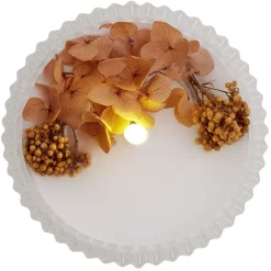 Bougie à LED dans boîte déco fleurs séchées < Gifi
