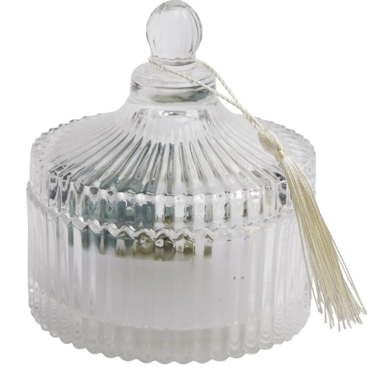 Bougie à LED dans boîte déco fleurs séchées < Gifi