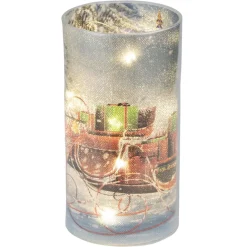Bougie LED décor Noël traditionnel Ø8xH15cm (2 modèles)