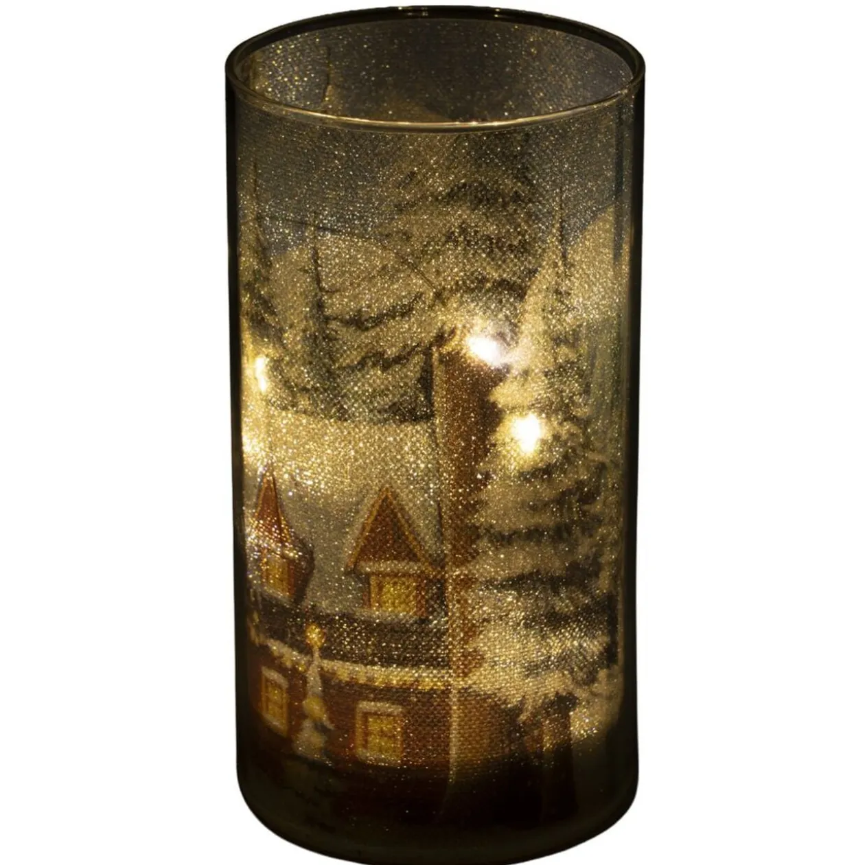Bougie LED décor Noël traditionnel Ø8xH15cm (2 modèles)