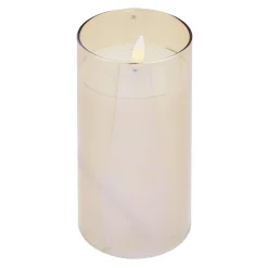 Bougie à LED doré Ø7,5xH10cm x3