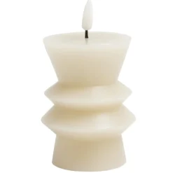 Bougie LED sculptée blanche Ø7,5xH10cm < Gifi Sale