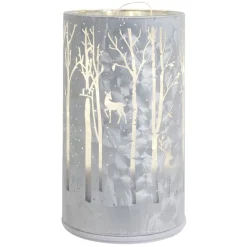 Bougie LED tournante en verre motif forêt Ø9xH15,5cm < Gifi Clearance