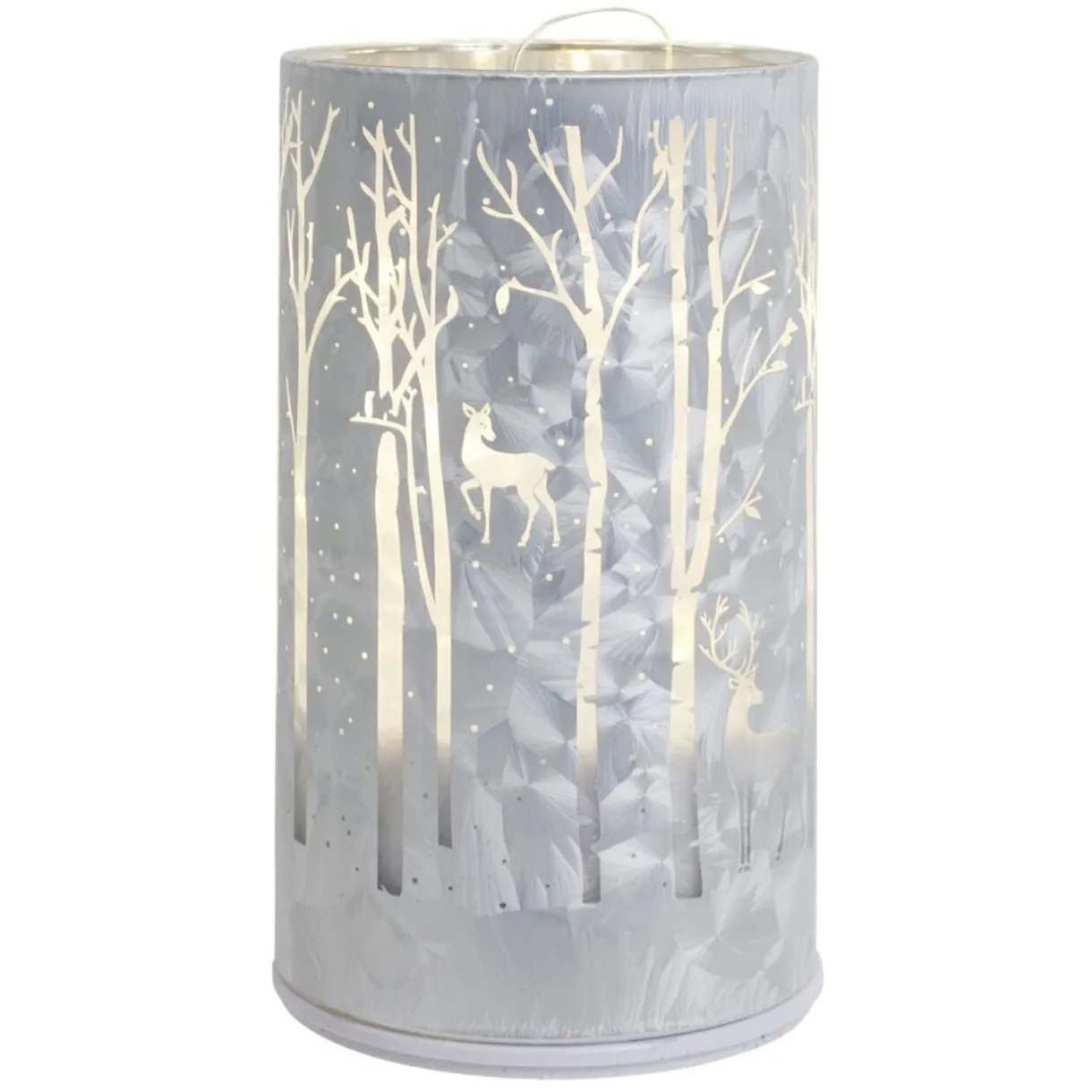 Bougie LED tournante en verre motif forêt Ø9xH15,5cm < Gifi Clearance
