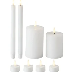 Bougie LED X9 pcs L22X9XH25 cm plastique blanc